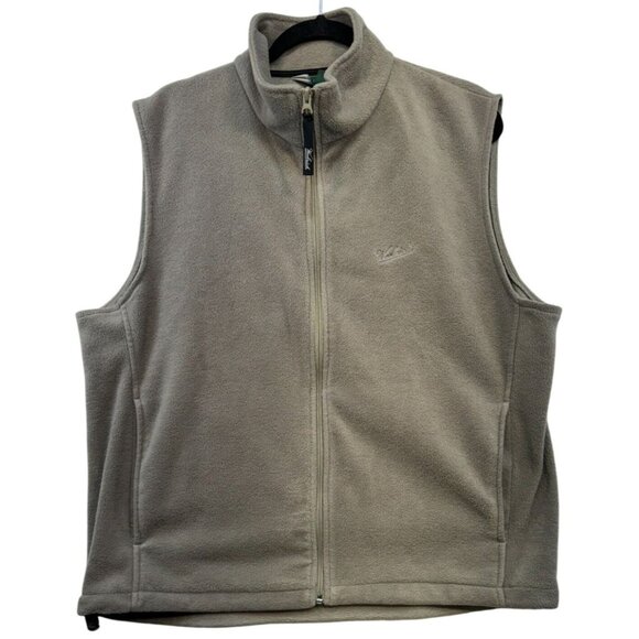 Woolrich Mens Fleece Vest Full-Zip Sleeveless Jacket L Sage Green Outdoor - Picture 1 of 12